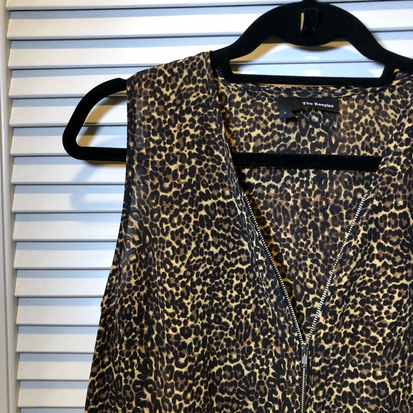 The Kooples Silk Leopard Half Zip Tank - Picture 3 of 8